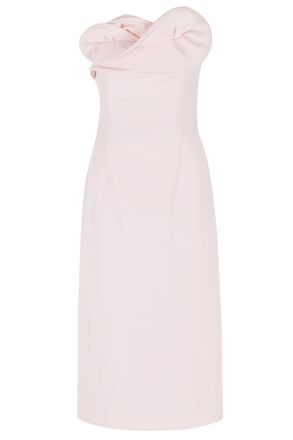 Magda Butrym Powder Pink Floral Swirl Silk Corset Midi Dress