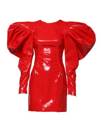 Dolce & Gabbana Gespannen Mouw Vinyl Mini jurk