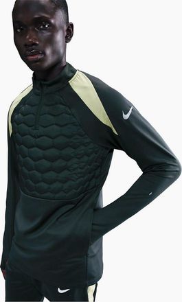 Nike Mens Zip Neck Raglan Sleeve Slim Fit Drill Top - Seaweed Reflect - Size: 40