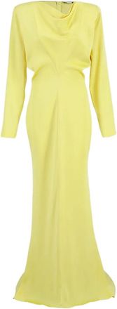 Stella McCartney Abito lungo con scollo a scialle - Giallo
