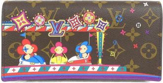 Louis Vuitton Marron Coated Canvas Long Wallet (Bi-Fold) (Pre-Owned)
