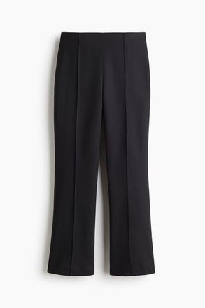 H&M Flared Crease-front Trousers in Black at Nordstrom, Size 20