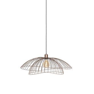 QAZQA Qazqa Dise&ntilde;o L&aacute;mpara Colgante De Dise&ntilde;o Bronce 45 Cm - Pua Acero Redonda Adecuado Para Led Max. 1 X 40 Watt