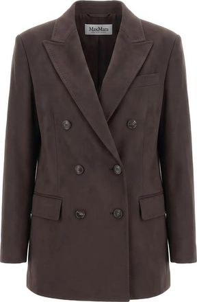 Max Mara Dark Brown Peaked Lapel Blazer