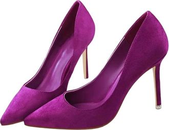 Generic Womens Elegant Casual High Heel Pumps Classic Evening Banquet Party Dress Shoes Purple