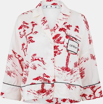 Off-white Womens Off White Collared Neck Long Sleeve Shirt in White/Red - Size 8 UK