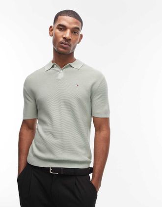 Tommy Hilfiger Polo in maglia color menta-Verde