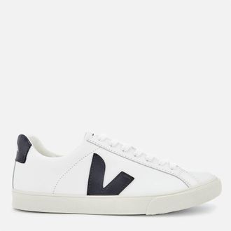 Veja Womens Esplar Leather Court Trainers in White/Black - Size UK 2