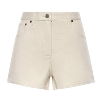 Valentino Garavani Denim Shorts, female, Beige, Size: W28 Denim Shorts