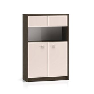 Petits Meubles Vajillero 2 puertas paneles mdf cachemira y madera oscura
