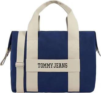 Tommy Hilfiger Mens Retro Cool Weekender Duffle Bag In Blue / Beige