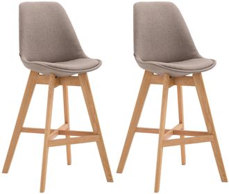 Clp Clp - Set 2x Taburete Cannes En Tela Gris Topo Natural