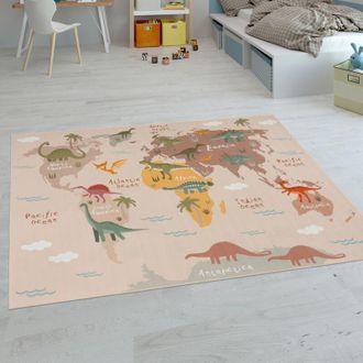 Paco Home Paco Home - Alfombras Infantiles Juego Pelo Corto Habitaci&oacute;n Coloridas En Diferentes Dise&ntilde;os 240x340 Cm, Beige 2