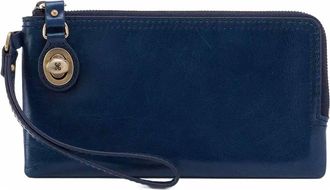 Hobo Womens Mila Vintage Leather Wristlet In Denim