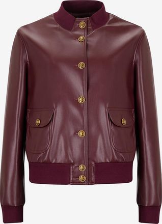 Twinset Kurze Lederjacke mit Stehkragen