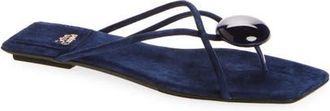 Jeffrey Campbell Cosmos Flip Flop in Navy Suede Combo at Nordstrom, Size 5.5