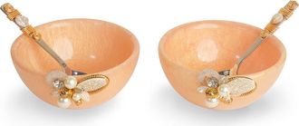 Tiramisu Set of 2 Blush Blossom Snack Bowls in Pink Gold at Nordstrom Rack