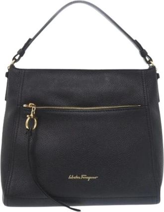 Ferragamo Pre-owned Leren Schoudertas - Dames - Vintage Schoudertas - Zwart - ONE Size - Leer - Vintage
