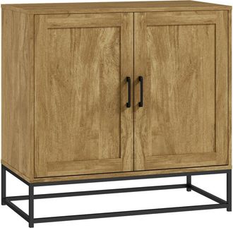 HOMCOM Credenza da Cucina a 2 Livelli in Truciolato e Acciaio Legno Naturale - Homcom