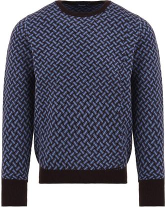 Drumohr Biscottino Cashmere Crew Neck Sweater - Heren - Cashmere truien - Blauw - L - Denim - Truien & Vesten