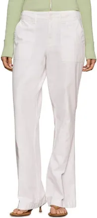 Sanctuary Reissue Peace Bootleg Cotton Pants in Chalk White at Nordstrom, Size 24