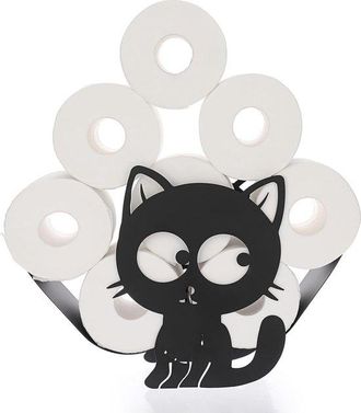 OEM Soporte Met&aacute;lico Para Rollo De Papel Higi&eacute;nico, Soporte De Papel Higi&eacute;nico Negro Mate, Soporte Para Papel Higi&eacute;nico, Hogar, Cocina, Aseo (gato)