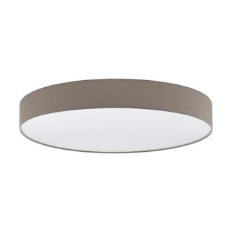 Loops Flush Ceiling Light Colour White Shade Taupe White Fabric Plastic Bulb LED 60W