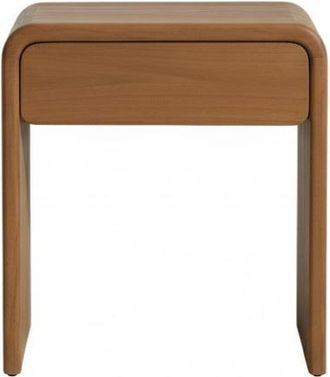 Wabi Home Mesita de noche de madera maciza 53x59 cm