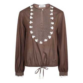 True Royal Blouses, female, Brown, Size: XS Shirt