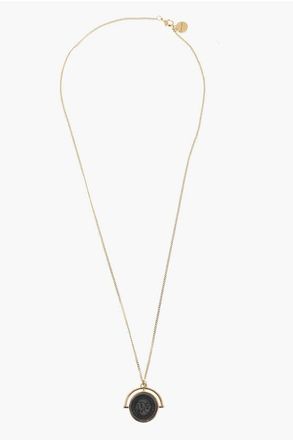 Palm Angels Brass Necklace With Gold Finish And Seal size Unica