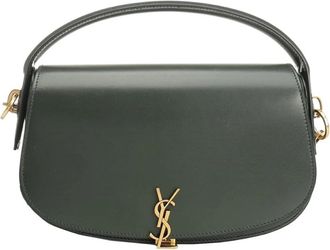 Saint Laurent Voltaire Shoulder Bag - Dames - Handtassen - Groen - ONE Size - Leer - Tassen