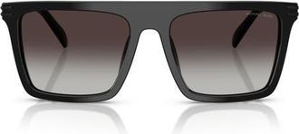 Michael Kors Edgewater 55mm Flat Top Square Sunglasses in Black /Dark Grey Gradient at Nordstrom