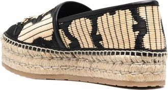 Ferragamo Logo-Embroidered Espadrille - Black