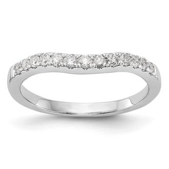Diamond2Deal 14k White Gold Lab Grown Diamond Wedding Band Ring 0.33Ct Clarity- VS Color- G-H