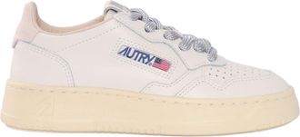 Autry Medagliato Bambini Low Kid Lea/Suefour Bianco/Argento