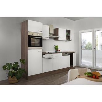 Respekta Cucina Cucinino Blocco Cucina componibile Vuoto Rovere York Bianco Oliver 280 cm Respecta