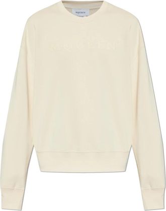 Alexander McQueen Logo Sweatshirt - Heren - Sweatshirts - Beige - XL - Katoen - Hoodies & sweatvesten