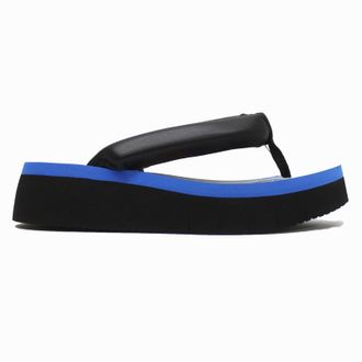FLY London COLY287FLY Leather Womens Toe Post Sandals - Black Azurre - Size:UK 7