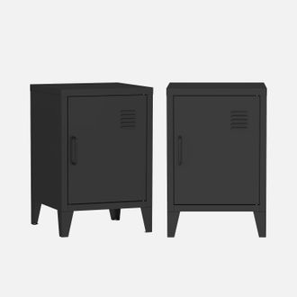 Sweeek Mesita Industrial Con 1 Puerta, Set De 2