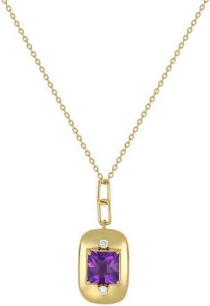 Bony Levy Iris Amethyst & Diamond Medallion Pendant Necklace in 18K Yellow Gold at Nordstrom Rack