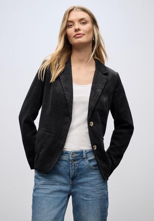 Street One Kurzblazer STREET ONE, Damen, Gr. 36, schwarz, Web, Obermaterial: 90% Polyester, 8% Polyamid, 2% Elasthan. Futter: 100% Polyester, unifarben, taillier