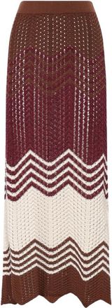 Akep Gonna Lunga Chevron - Dames - Maxi Rokken - Rood - S - Rokken