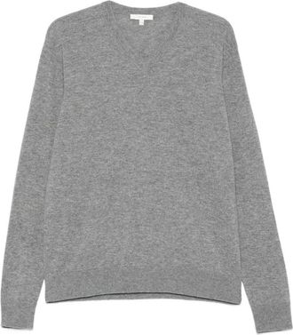 The Row Nian V-neck Sweater - Dames - Cashmere truien - Grijs - XL - Kasjmier - Truien & Vesten