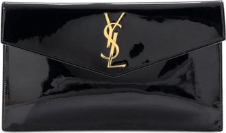 Saint Laurent Uptown Pouch Patent clutch bag - Nero