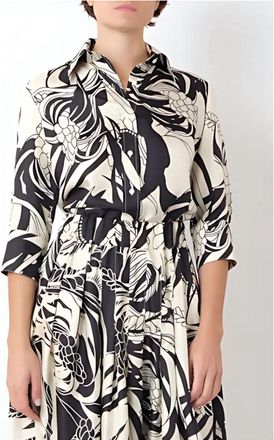 LA PRESTIC OUISTON Emmanuelle Blouse In Corail Noir Ecru