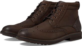 Nunn Bush Odell 2.0 Wingtip Dress Casual Chukka Leather Boots Mens Boots Brown : 10.5 XW (4E)