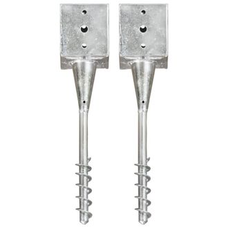 vidaXL Picas De Tierra 2 Uds Acero Galvanizado Plateado 12x12x56 Cm Vidaxl