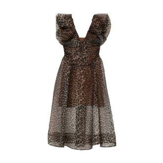 Ganni Midi Dresses, female, Multicolor, Size: XL Ganni Dresses