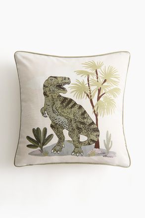 H&M Kissenh&uuml;lle aus bedrucktem Baumwollcanvas - Beige