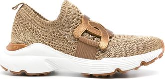 Tod's Kate slip-on sneakers - women - Rubber/Fabric/Fabric - 36.5 - Gold